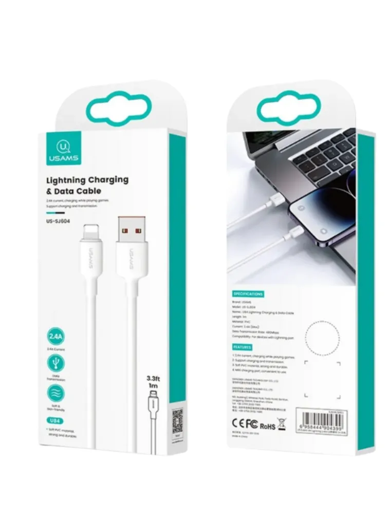 CABO IPHONE USB PARA LIGHTNING 1M USAMS U55 SJ448USB01