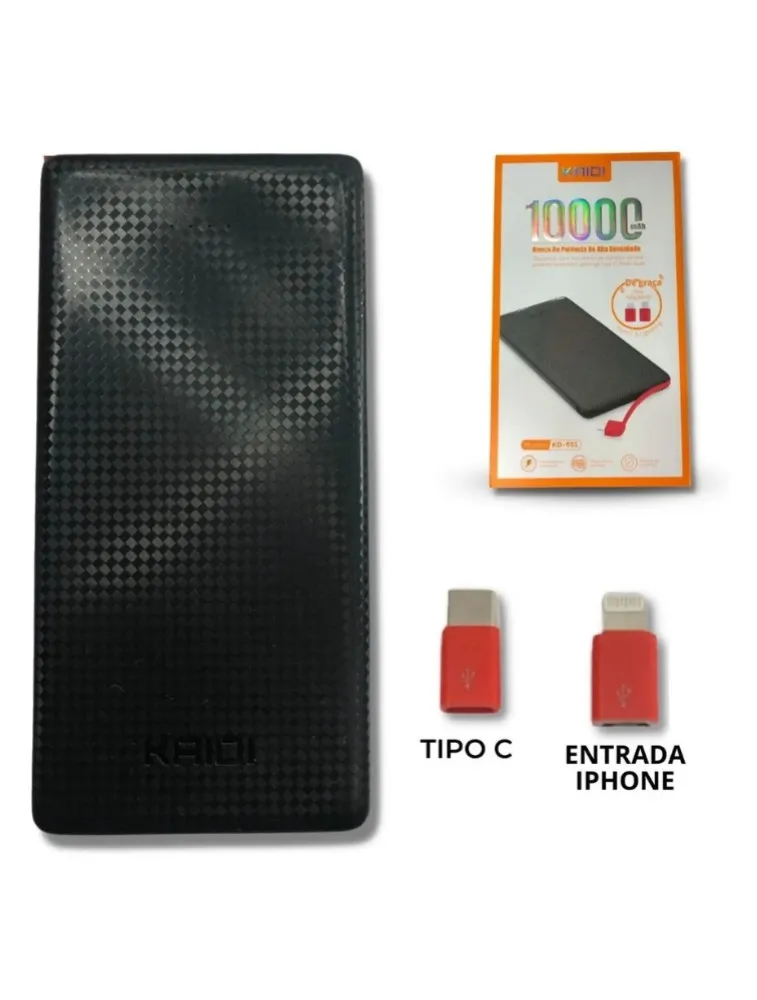 CARREGADOR POWER BANK 10000MAH KAIDI KD-951