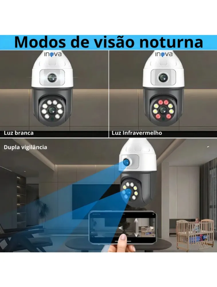 CÂMERA DE SEGURANÇA WIFI INTELIGENTE INOVA MD-12773