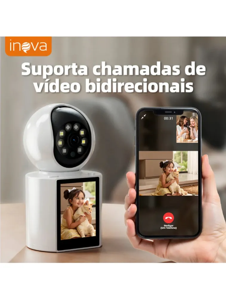 CÂMERA DE SEGURANÇA COM CHAMADA DE VIDEO SMART INOVA KV-727