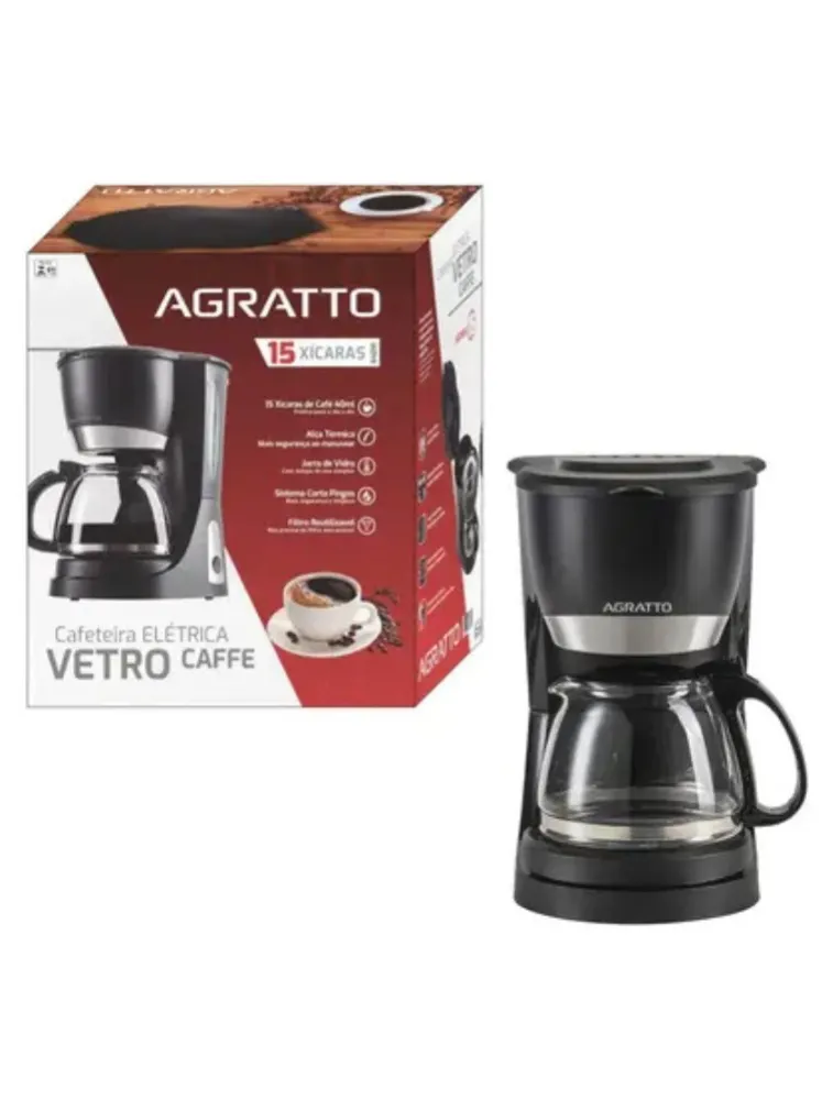 CAFETEIRA ELETRICA AGRATTO VETRO COFFE 127V