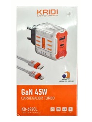 CARREGADOR USB C PARA IPHONE 45W KAIDI KD-692CL