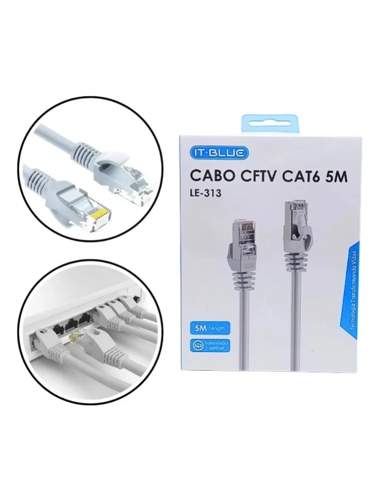 CABO DE REDE CAT6 5M IT BLUE LE-313