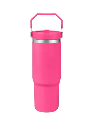 GARRAFA TÉRMICA STANLEY CLASSIC FLIP STRAW TUMBLER 890 ML PINK
