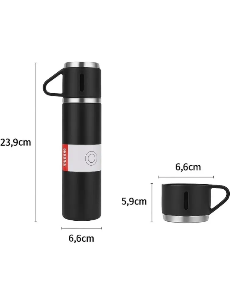 GARRAFA TÉRMICA  STANLEY COM 3 CANECAS 500ML HIGH QUALITY FLASK SET