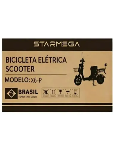 BICICLETA ELÉTRICA SCOOTER BIVOLT 1200W 60V 25000MAH X6-P PRETO