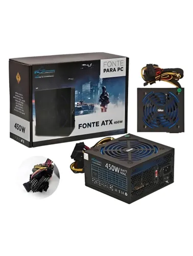FONTE ATX PC GAMER 450W REAL BIVOLT COWBOY SILENCIOSA KNUP KP-533