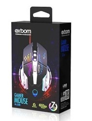 MOUSE GAMER 6 BOTÕES 4800DPI 4 MODOS CABO 1.5M EXBOM MS-G280 PRETO/PRATA