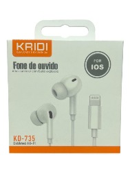 FONE DE OUVIDO COM FIO PARA IPHONE LIGHTNING KAIDI KD-735