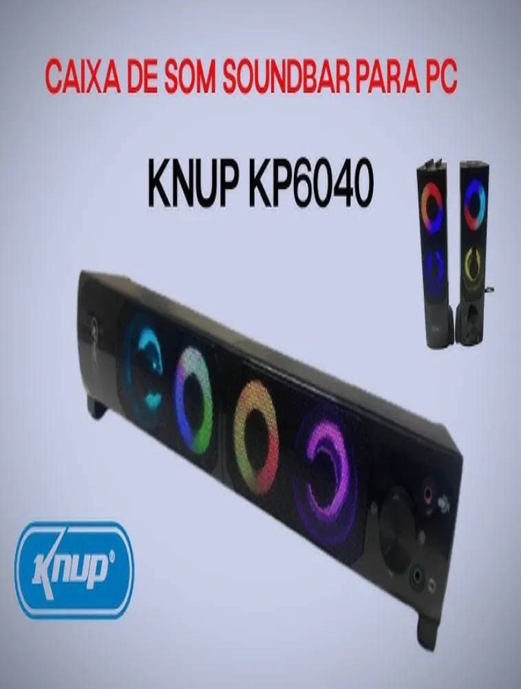 MINI ALTO-FALANTE PC KNUP KP-6040 PRETO 127/220V