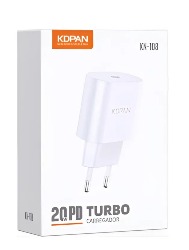 FONTE  TURBO KDPAN 20W USB TIPO C KN-108 BRANCO