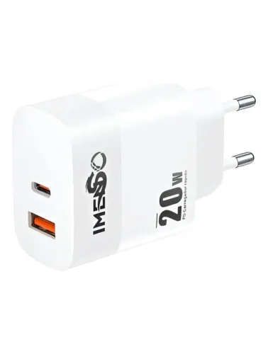 CARREGADOR TURBO SAÍDA DUPLA USB A + USB C IMENSO IMS-257B BRANCO