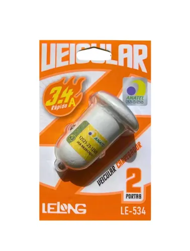 CARREGADOR VEICULAR LELONG LE-534