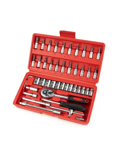 KIT 46 CHAVE CATRACA JOGO DE SOQUETES ALLEN TORX FERRAMENTAS LUM1001