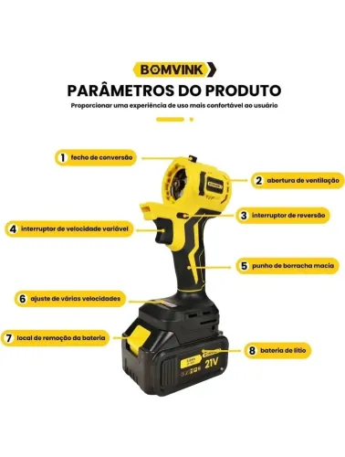 KIT 6 EM 1 FURADEIRA PARAFUSADEIRA MOTOSERRA MULTIFUNCIONAL COR AMARELO FREQUÊNCIA 50/60 HZ 110V/220V BOM-9712
