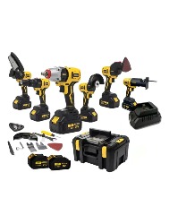 KIT 6 EM 1 FURADEIRA PARAFUSADEIRA MOTOSERRA MULTIFUNCIONAL COR AMARELO FREQUÊNCIA 50/60 HZ 110V/220V BOM-9712