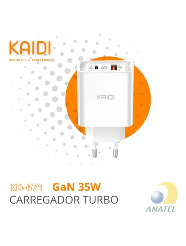 FONTE TIPO C DULPLO KAIDI 35W CQ-1502