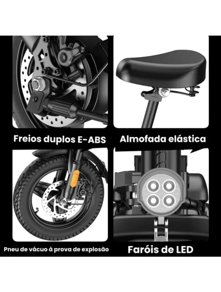 BICICLETA SCOOTER ELÉTRICA  STARMEGA W8 -400W DOBRÁVEL
