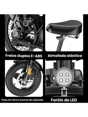 BICICLETA SCOOTER ELÉTRICA  STARMEGA W8 -400W DOBRÁVEL