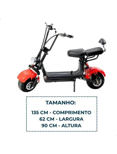 BICICLETA ELÉTRICA SCOOTER STARMEGA  ST-372 1000W VERMELHA 32KM/H AUTOPROPELIDO