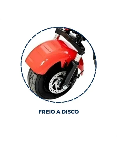 BICICLETA ELÉTRICA SCOOTER STARMEGA  ST-372 1000W VERMELHA 32KM/H AUTOPROPELIDO