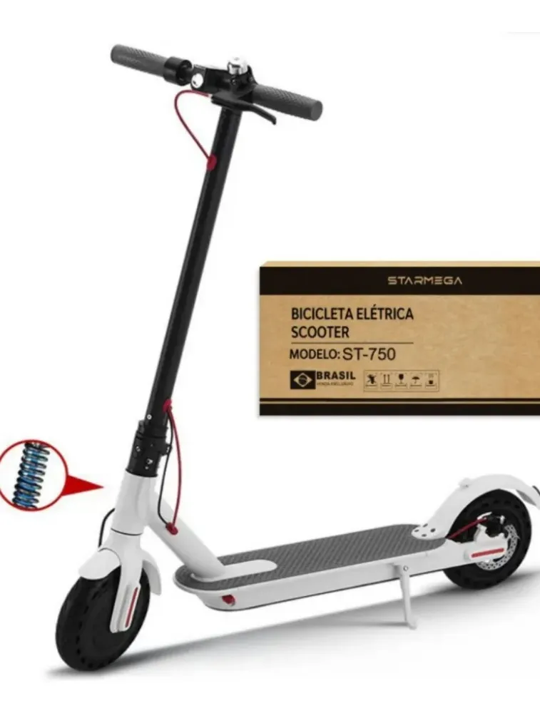 PATINETE ELÉTRICO 350W 30KM/H STARMEGA ST-750 BRANCO