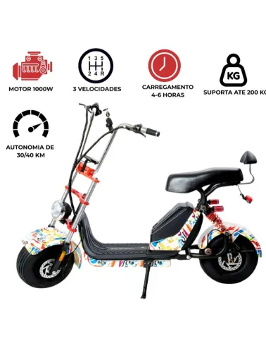 BICICLETA ELÉTRICA SCOOTER 1000W 32KM/H STARMEGA – ST-395 AUTOPROPELIDO