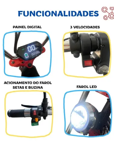 BICICLETA ELÉTRICA SCOOTER 1000W 32KM/H STARMEGA – ST-395 AUTOPROPELIDO