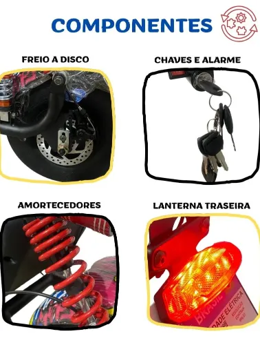 BICICLETA ELÉTRICA SCOOTER 1000W 32KM/H STARMEGA – ST-395 AUTOPROPELIDO
