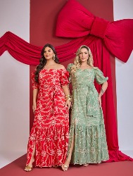 VESTIDO LONGO LAISE BORDADO COM ARO V