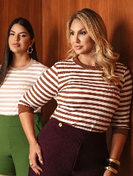 BLUSA MANGA 3/4 COM BORDADO FLORAL LOCALIZADO