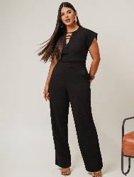 CONJUNTO DE CALÇA COM TRANSPASSE NO DECOTE