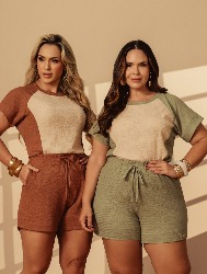 CONJUNTO BICOLOR COM RECORTES