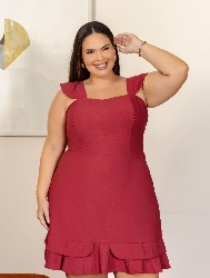 VESTIDO COM BABADOS DUPLOS NA BARRA