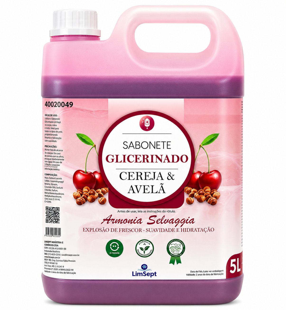 Armonia Selvaggia Cereja e Avelã 5L | Sabonete Líquido
