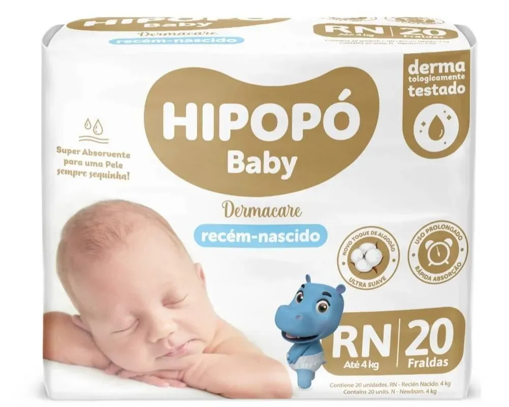 FRALDA HIPOPO BABY TAMANHO RN 20UN