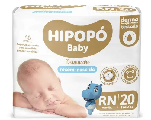 FRALDA HIPOPO BABY TAMANHO RN 20UN