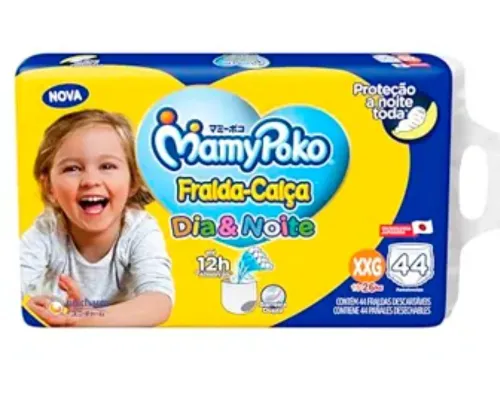 Fralda Mamypoko  Calça Dia&Noite Giga TAMANHO XXG 44 Unidades