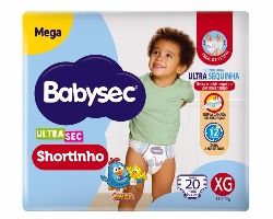 FRALDA BABYSEC ULTRASEC SHORTINHO MEGA XG 20 UNIDADES