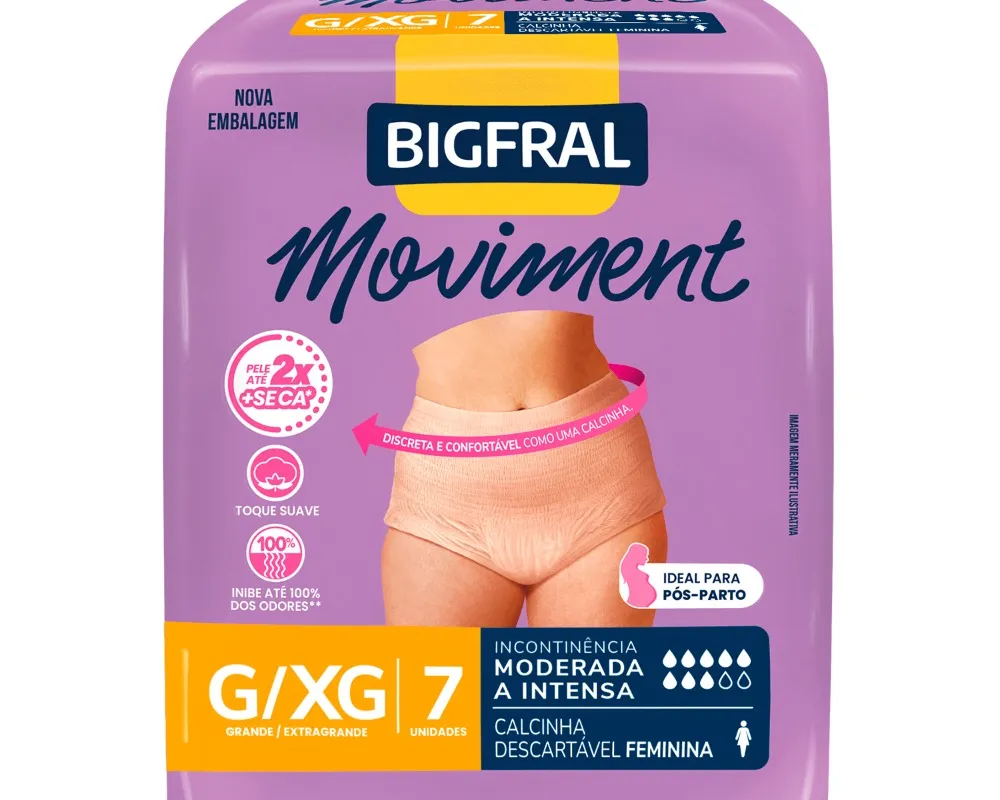 ROUPA INTIMA MOVIMENT FEMININA G/XG 7UN