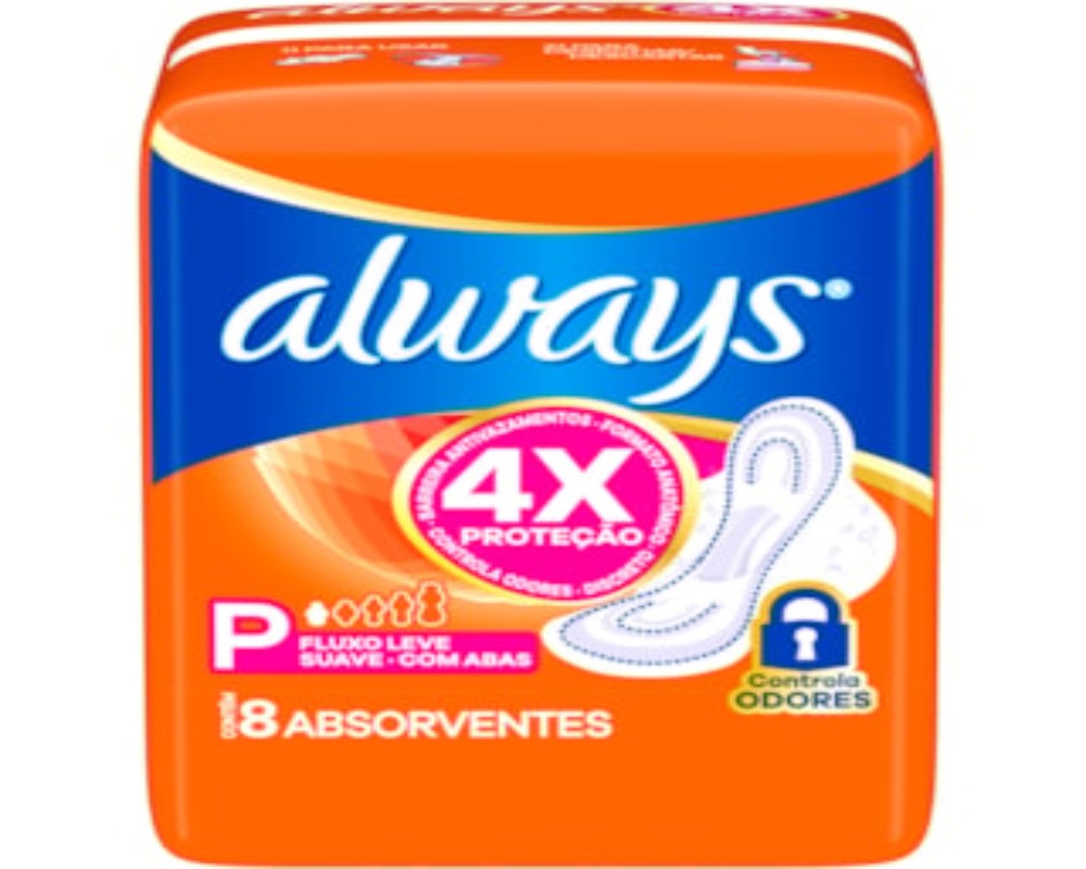 Absorvente Always Super Proteção Suave Com Abas 8 Unidades