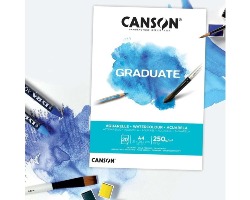 PAPEL CANSON GRAD.250G A4 AQUARELA C/20F