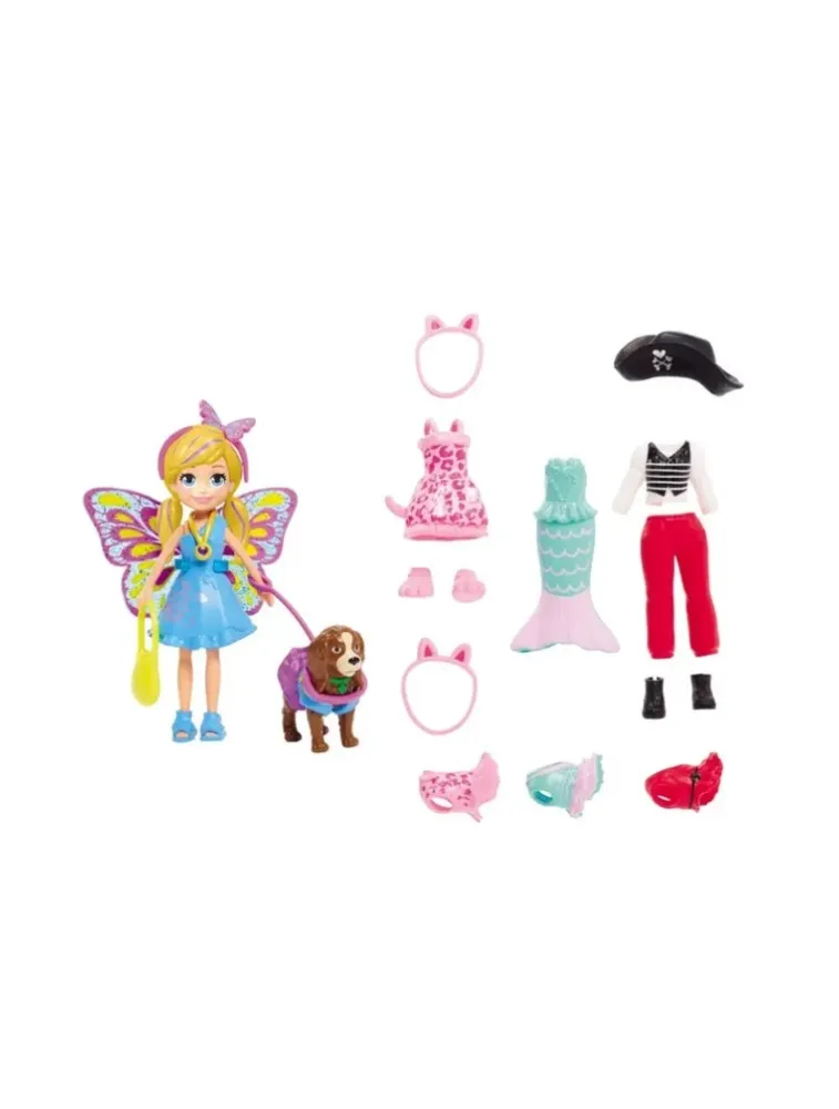Kit Polly Pocket com Pet e Fantasias