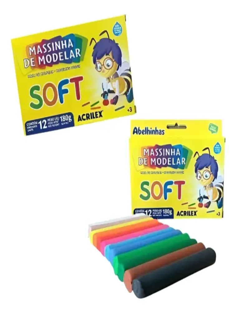 Massinha de Modelar Soft - Conjunto com 12