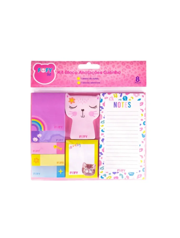 Kit de Anotações Gatinho FOFY