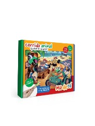 Quebra-Cabeça em Madeira: Corrida Animal - 30 peças