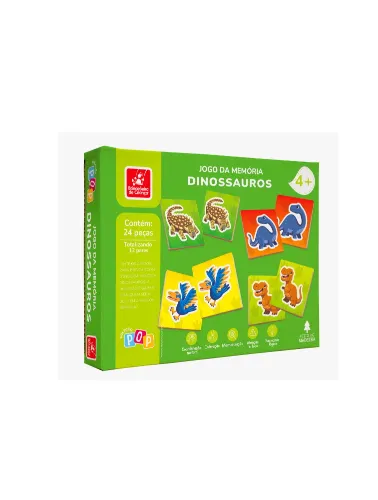 Jogo da Memória em Madeira: Dinossauros - 24pçs