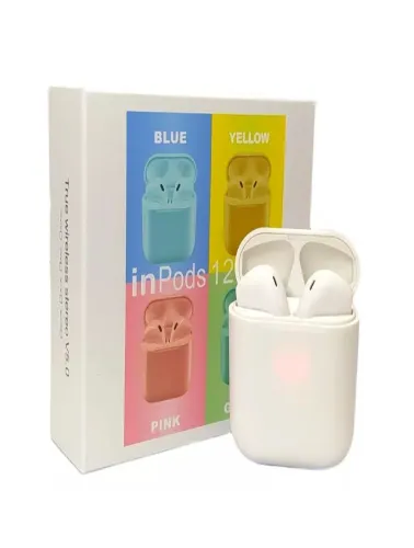 Fone de Ouvido Sem Fio Mini Inpods i12 Bluetooth com Microfone Colorido Fosco