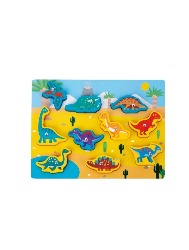 Encaixe 3 em 1: Pescaria, Alinhavo e Quadro Branco - Dinossauro