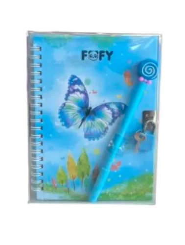 Kit Diário Borboleta - Azul FOFY